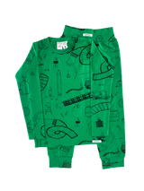 Kelly Green Art Club Long PJ Set