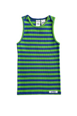 Leaf + So Blue Stripe Ribbed Singlet