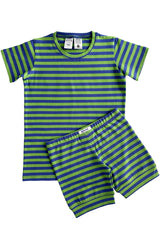 Leaf + So Blue Stripe Shortie PJ Set
