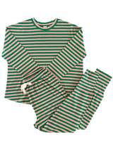 Bubblegum + Kelly Green Stripe Women's PJ Set