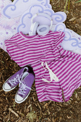 Violet Tulle Stripe Teen Shortie PJ Set