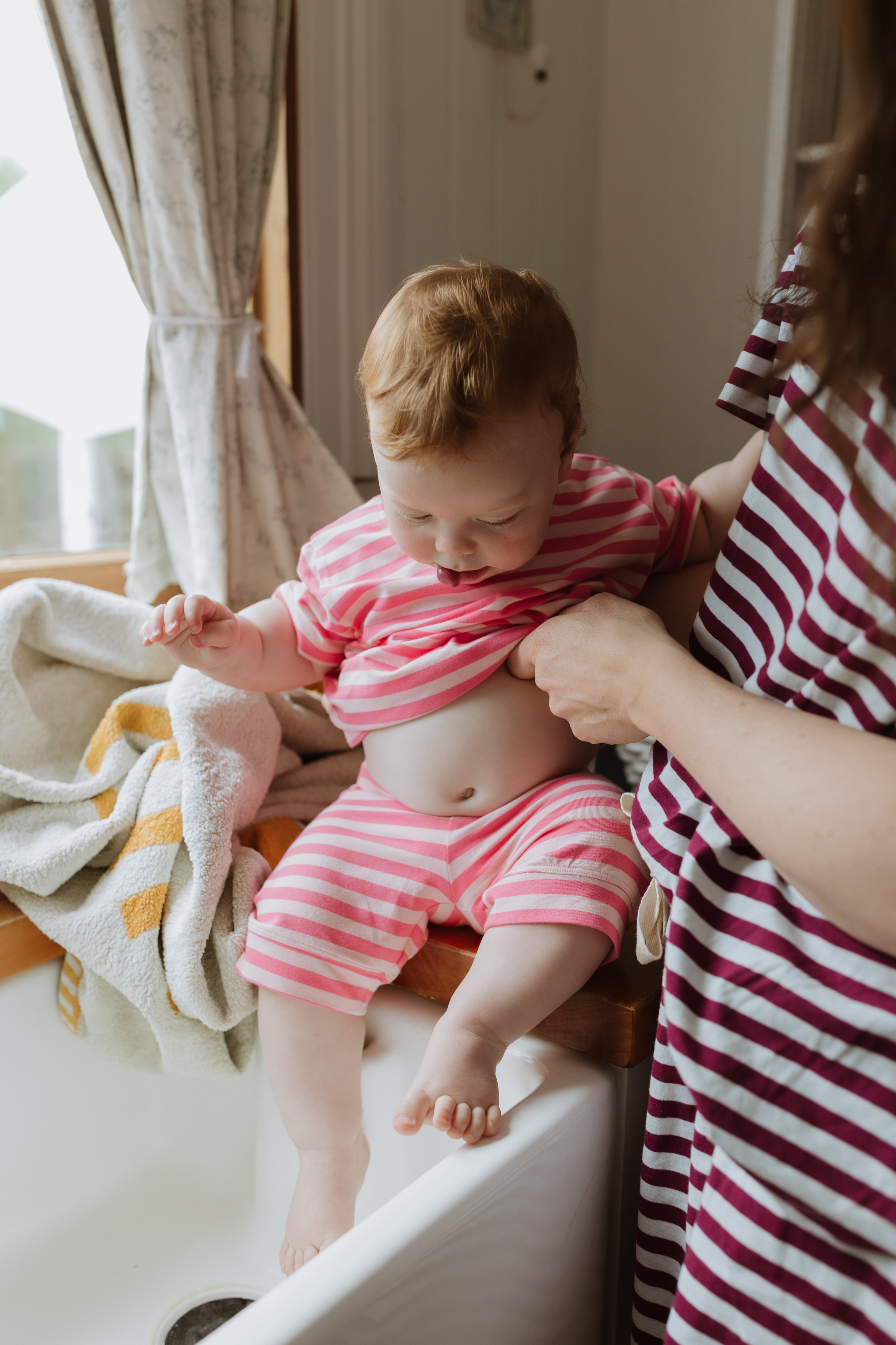Pink Lemonade Stripe Shortie PJ Set