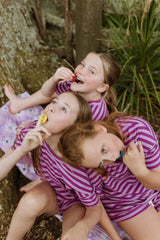 Violet Tulle Stripe Teen Shortie PJ Set