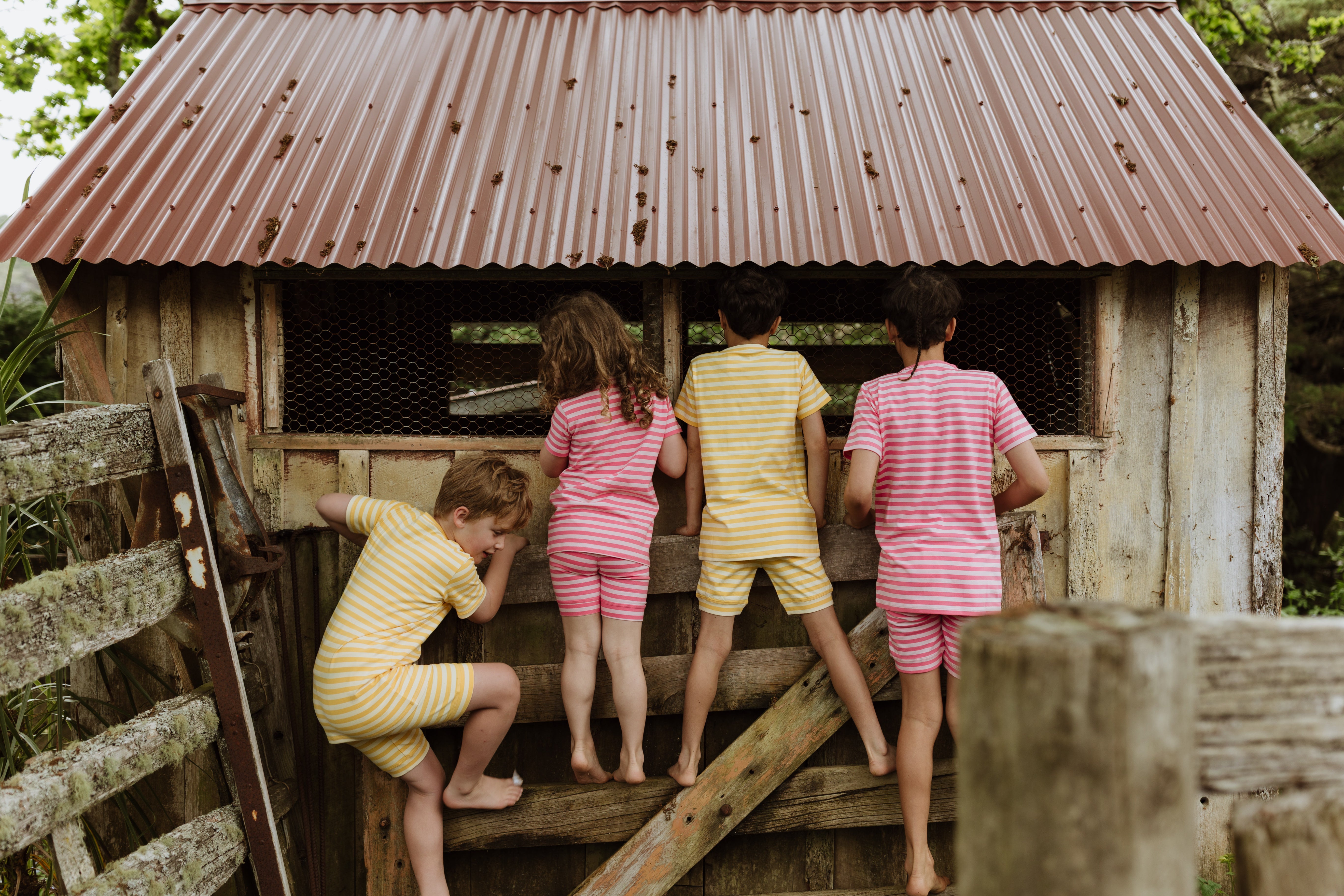 Pink Lemonade Stripe Shortie PJ Set