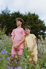 Pink Lemonade Stripe Shortie PJ Set