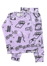 Lilac Game Night Long PJ Set