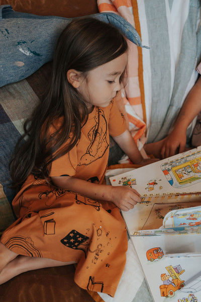 Terracotta 'Magic Within Your Pages' Kids Dress