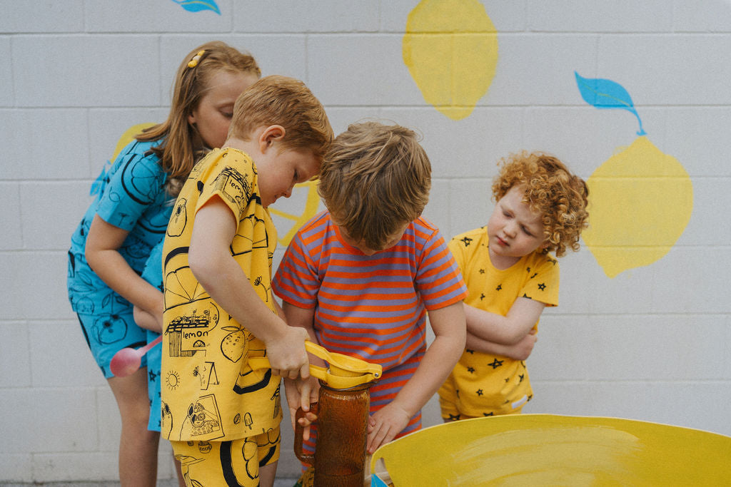 Yellow Lemon Shortie PJ Set