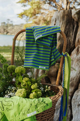 Leaf + So Blue Stripe Shortie PJ Set