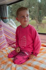 Fancy Pink Embroidered Kids Fleece