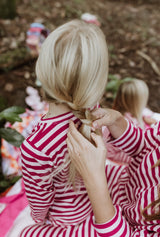 Blush + Boysenberry Stripe Long PJ Set