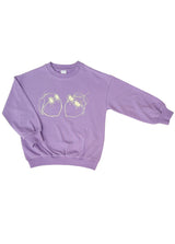 Lilac 'Lounging Lemons' Embroidered Kids Sweatshirt