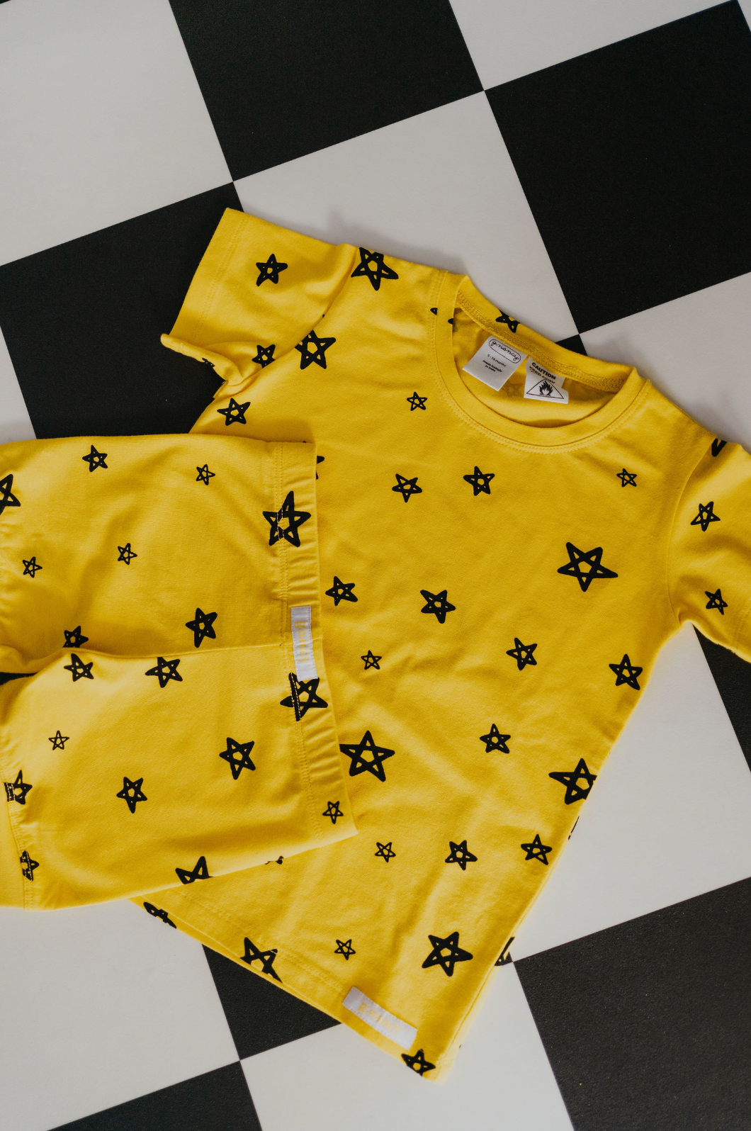 Yellow Star Shortie PJ Set