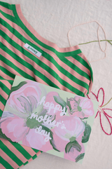 Bubblegum + Kelly Green Stripe Women's PJ Set