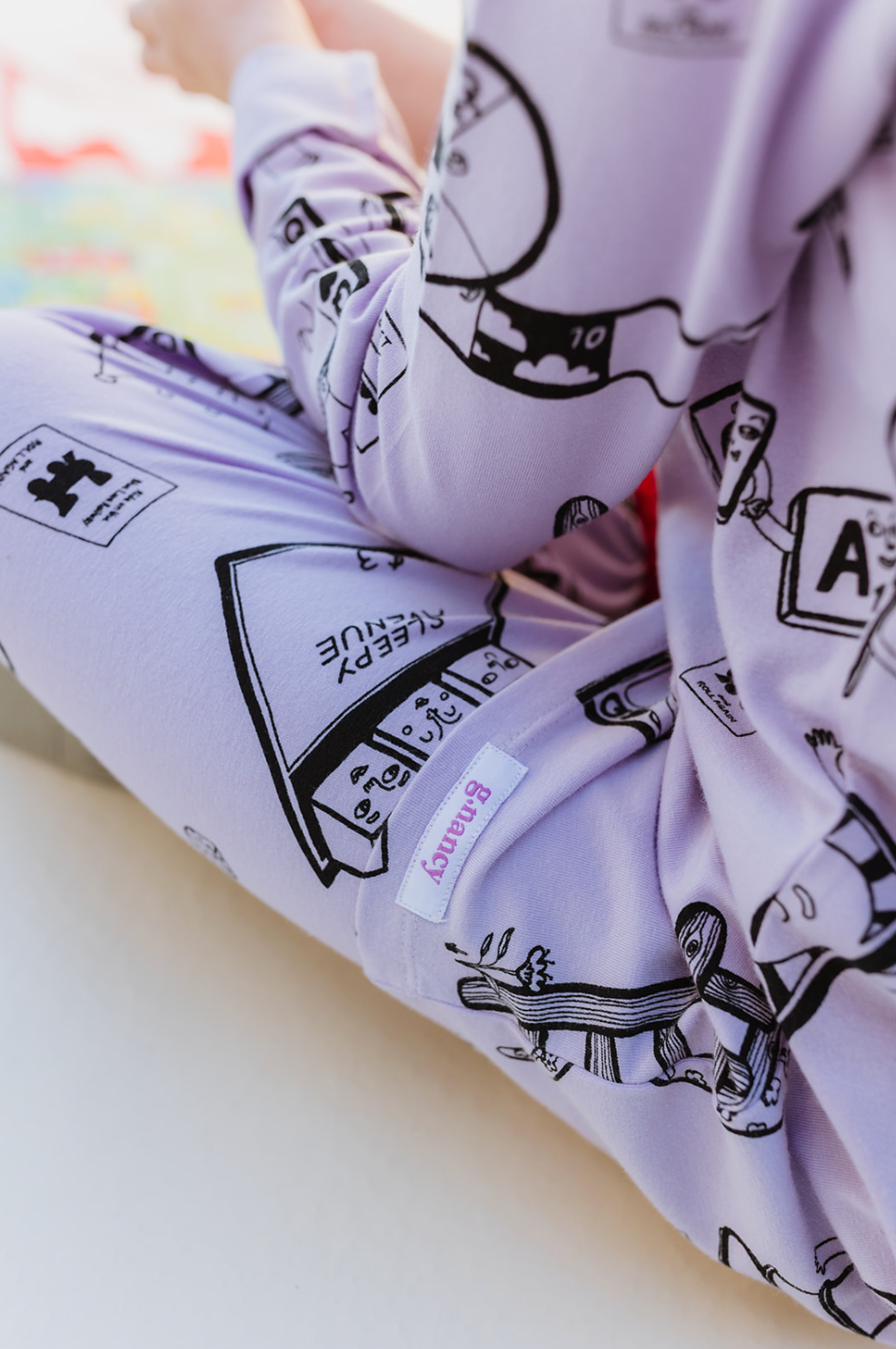 Lilac Game Night Long PJ Set