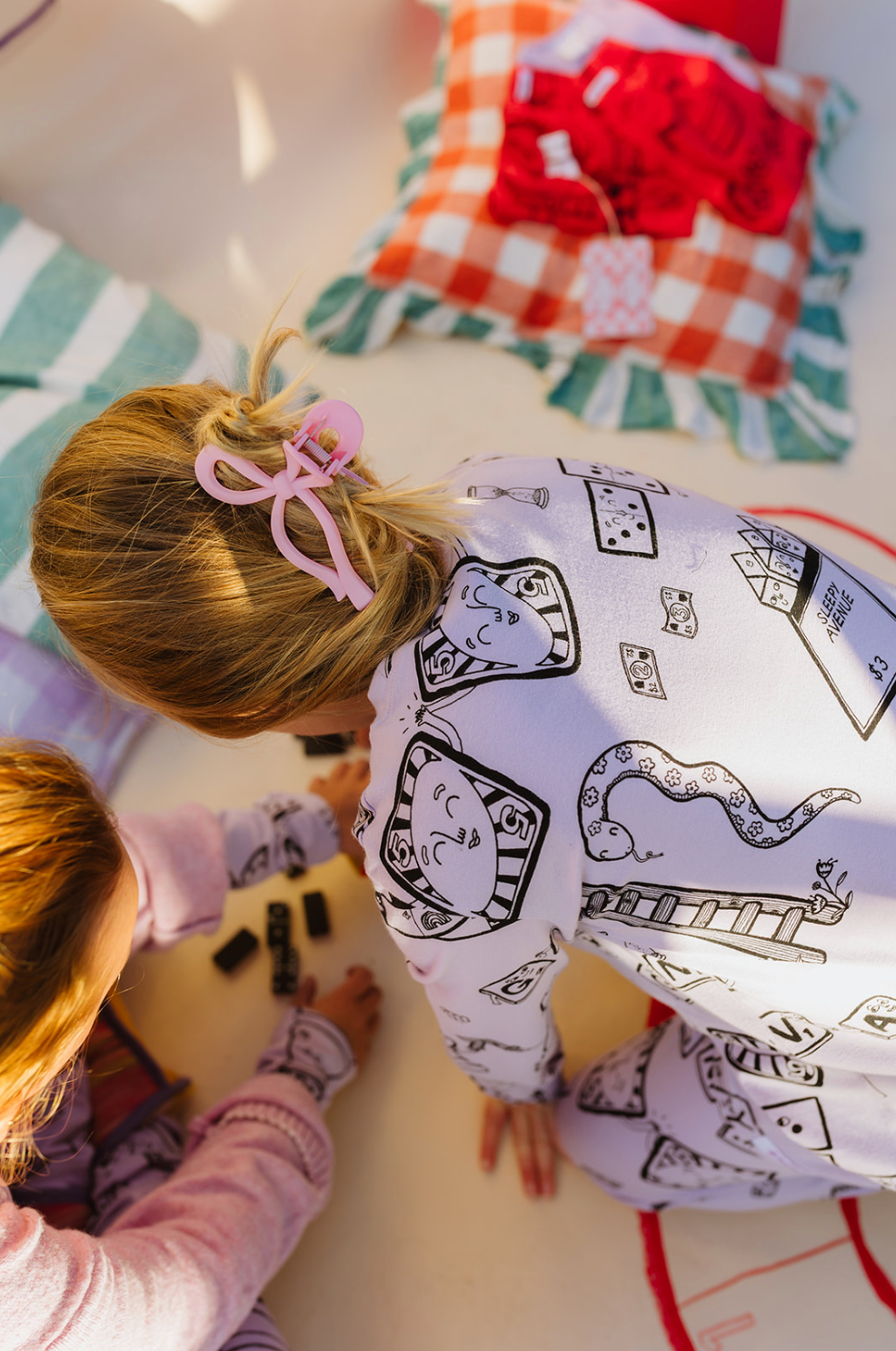 Lilac Game Night Long PJ Set