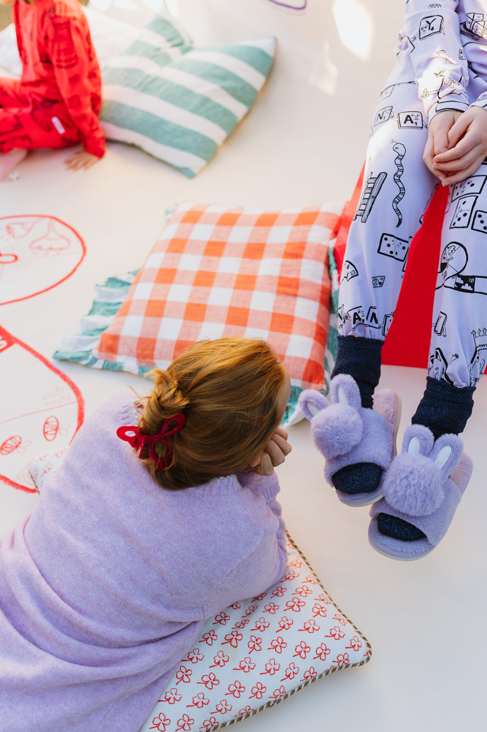 Lilac Game Night Long PJ Set