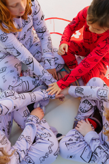 Lilac Game Night Long PJ Set