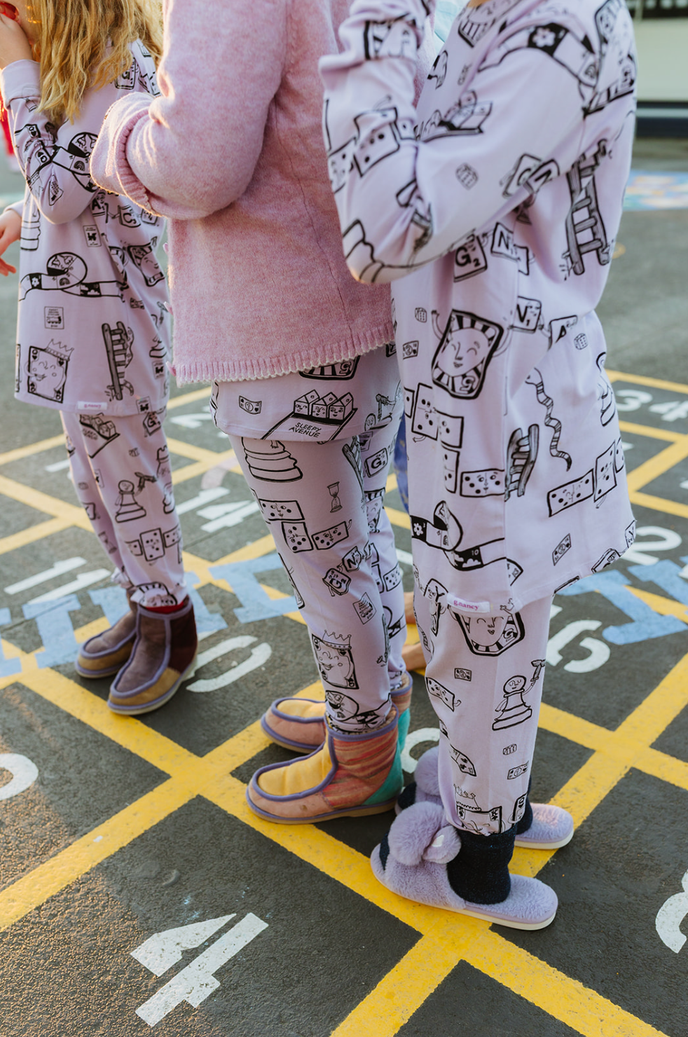 Lilac Game Night Long PJ Set