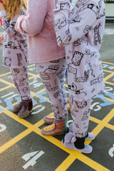 Lilac Game Night Long PJ Set