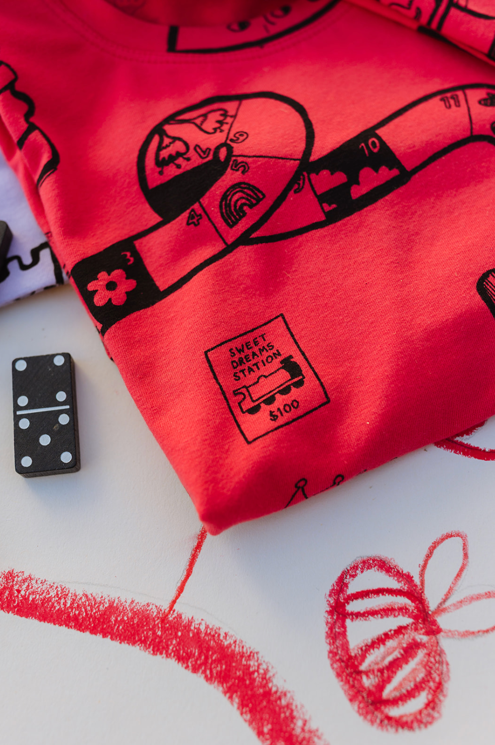 Hibiscus Red Game Night Long PJ Set