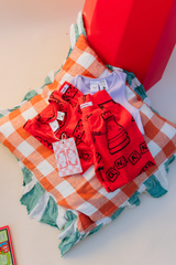 Hibiscus Red Game Night Long PJ Set