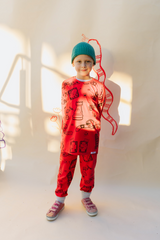 Hibiscus Red Game Night Long PJ Set