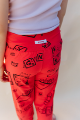 Hibiscus Red Game Night Long PJ Set