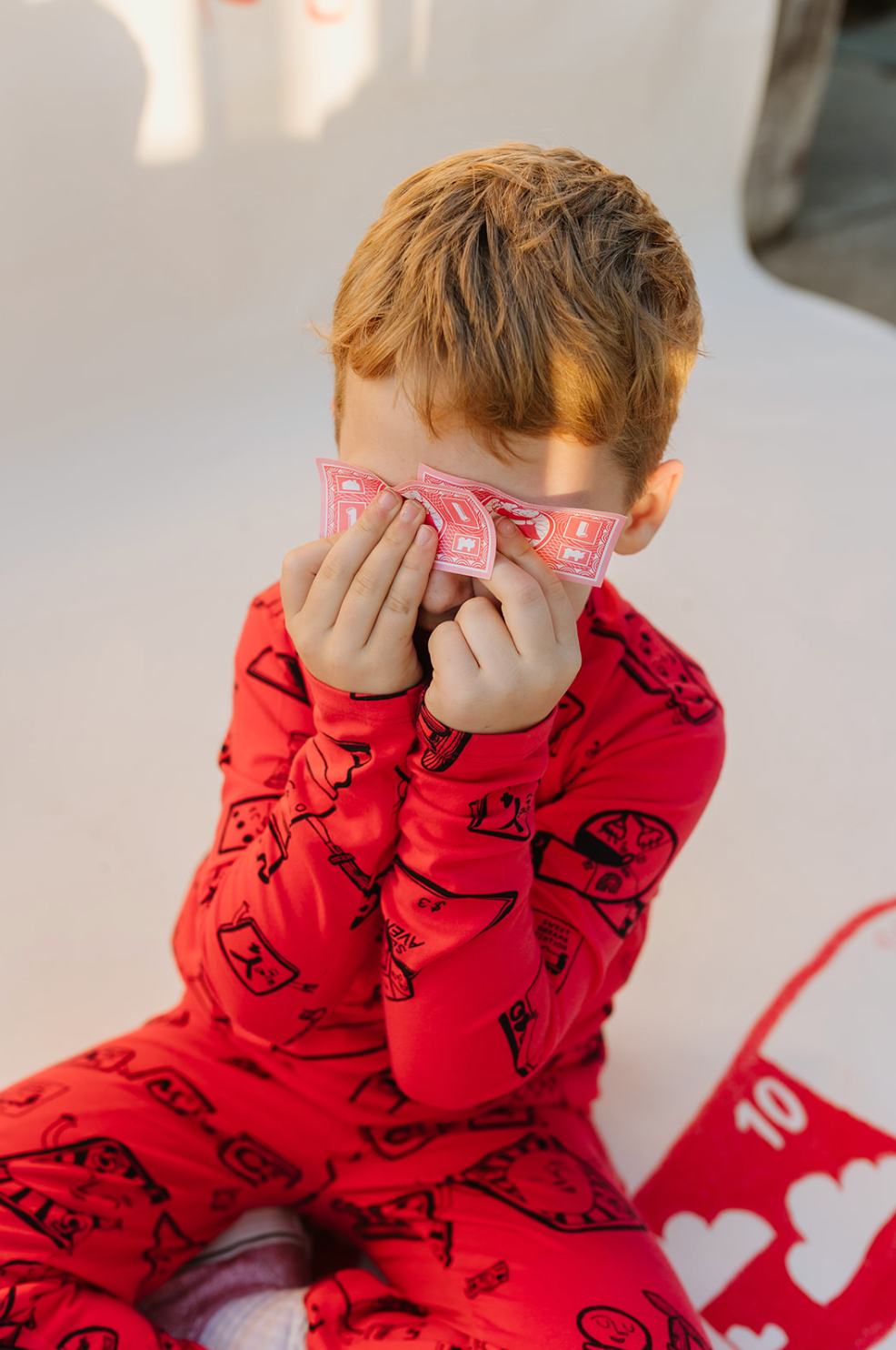 Hibiscus Red Game Night Long PJ Set
