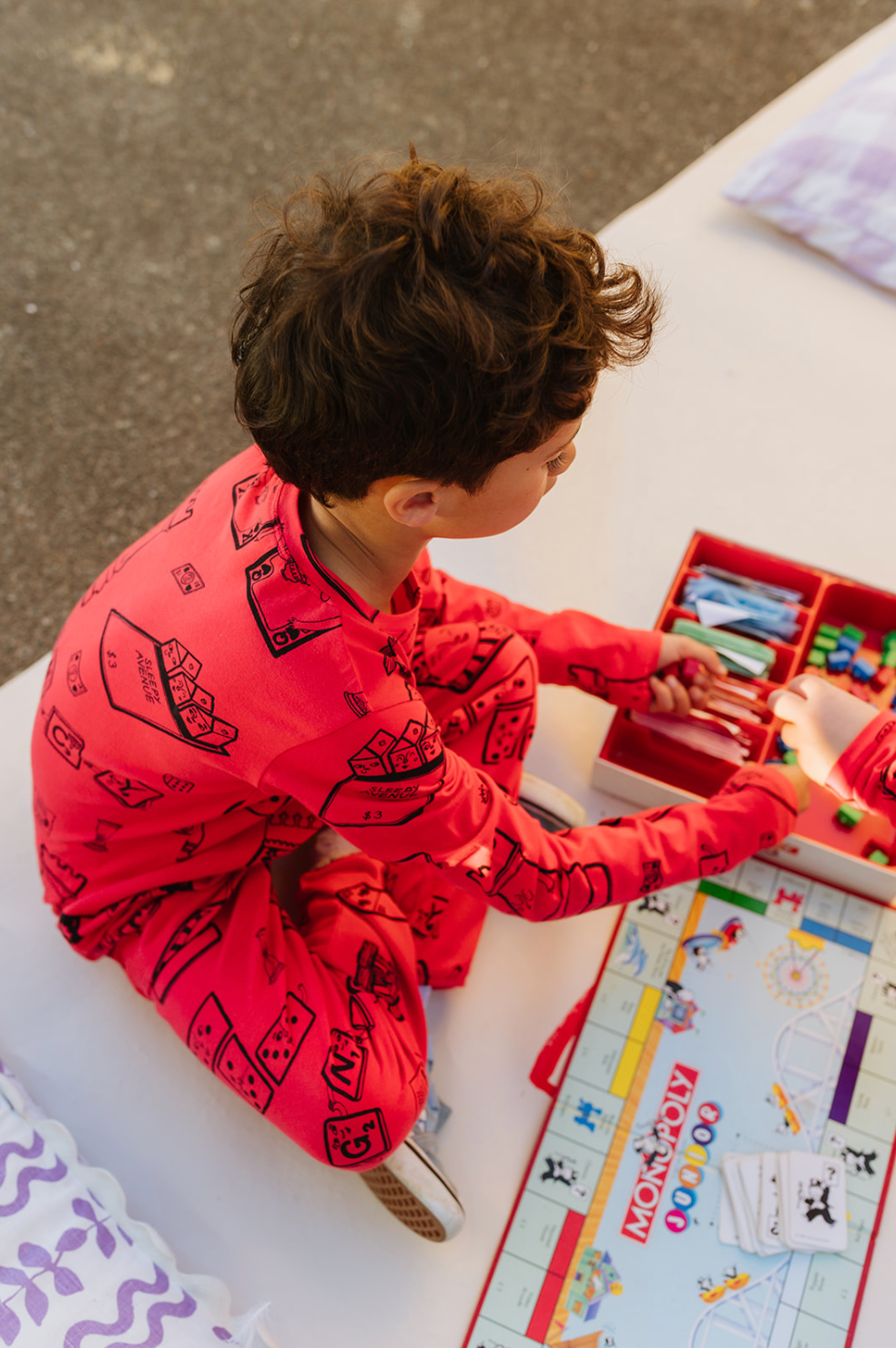 Hibiscus Red Game Night Long PJ Set