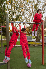 Hibiscus Red Game Night Long PJ Set