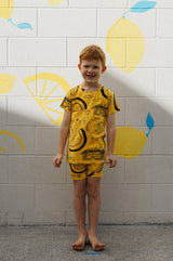 Yellow Lemon Shortie PJ Set