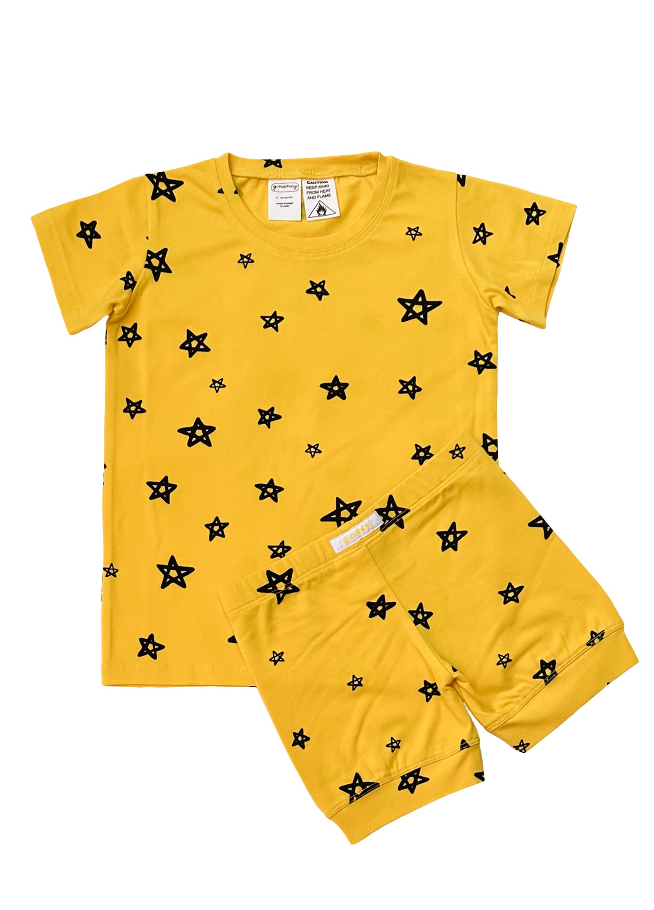 Yellow Star Shortie PJ Set