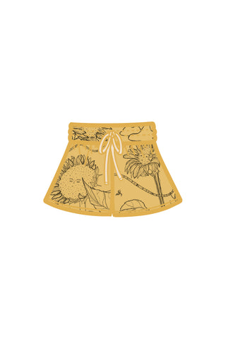 Ochre 'Sunflower' Print Shorts