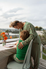 Bubblegum + Kelly Green Stripe Long PJ Set