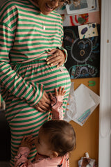 Bubblegum + Kelly Green Stripe Women's PJ Set