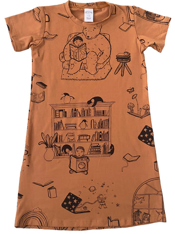 Terracotta 'Magic Within Your Pages' Kids Dress